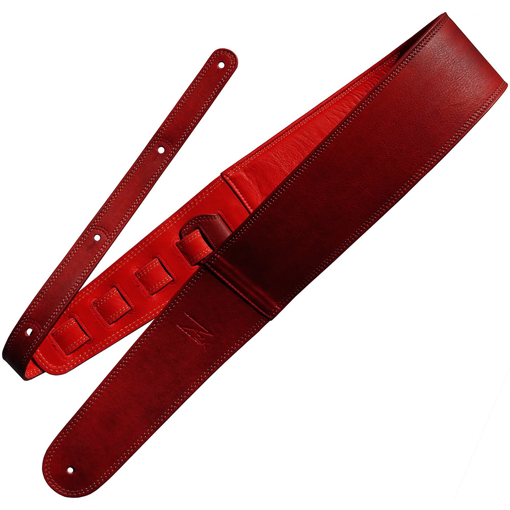 Red leather deals guitar strap