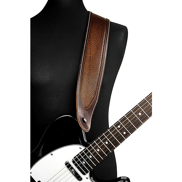 RICHTER Luxury Special Guitar Strap Rattlesnake Brown 2.75 in.