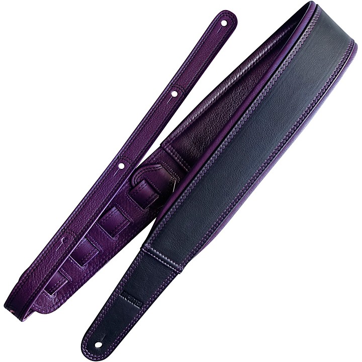 RICHTER Springbreak I Nappa Guitar Strap Black/Violet 2.75 in