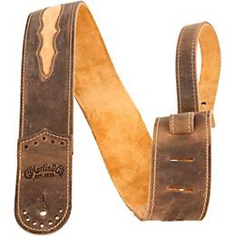 Martin 2.5" Wingtip Leather Guitar Strap Brown