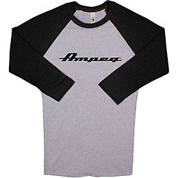 Ampeg Ampeg Raglan Black Sleeve Shirt - White X Large Black and White