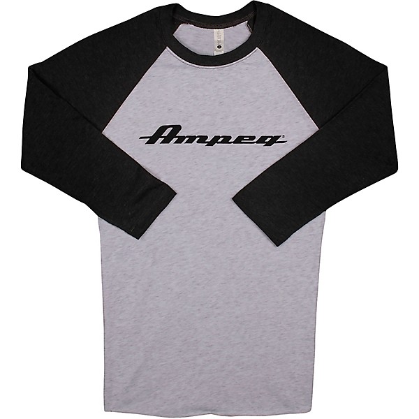 Ampeg Ampeg Raglan Black Sleeve Shirt - White X Large Black and White