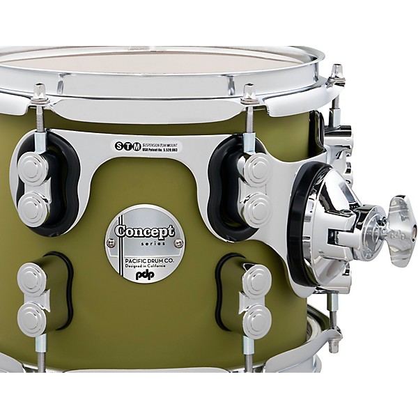 PDP by DW Concept Maple 5-Piece Shell Pack with Chrome Hardware Satin Olive