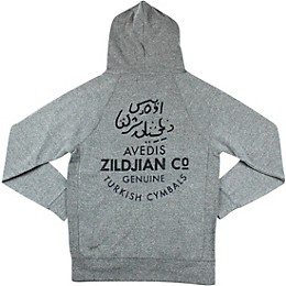 Zildjian Gray Zip Up Logo Hoodie Large Gray