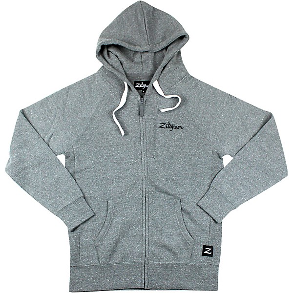 Zildjian Gray Zip Up Logo Hoodie X Large Gray