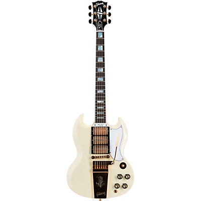 Gibson Custom Murphy Lab 1963 Les Paul Sg Custom Reissue 3-Pickup With Maestro Ultra Light Aged Electric Guitar Classic White for sale
