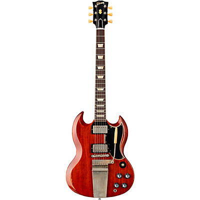 Gibson Custom Murphy Lab 1964 Sg Standard Reissue With Maestro Vibrola Heavy Aged Electric Guitar Faded Cherry for sale