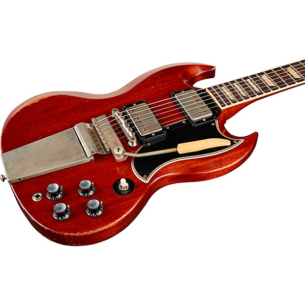 Gibson Custom Murphy Lab 1964 SG Standard Reissue With Maestro Vibrola Heavy Aged Electric Guitar Faded Cherry