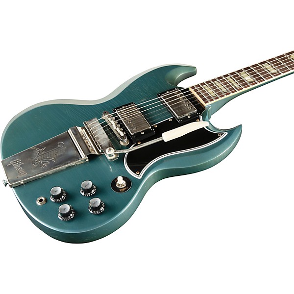 Gibson Custom Murphy Lab 1964 SG Standard Reissue With Maestro Vibrola Light Aged Electric Guitar Antique Pelham Blue