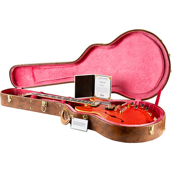 Gibson Custom Murphy Lab 1959 ES-355 Reissue Stopbar Light Aged Semi-Hollow Electric Guitar Watermelon Red