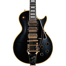 Gibson Custom Murphy Lab 1957 Les Paul Custom Reissue 3-Pickup Bigsby Light Aged Electric Guitar Ebony