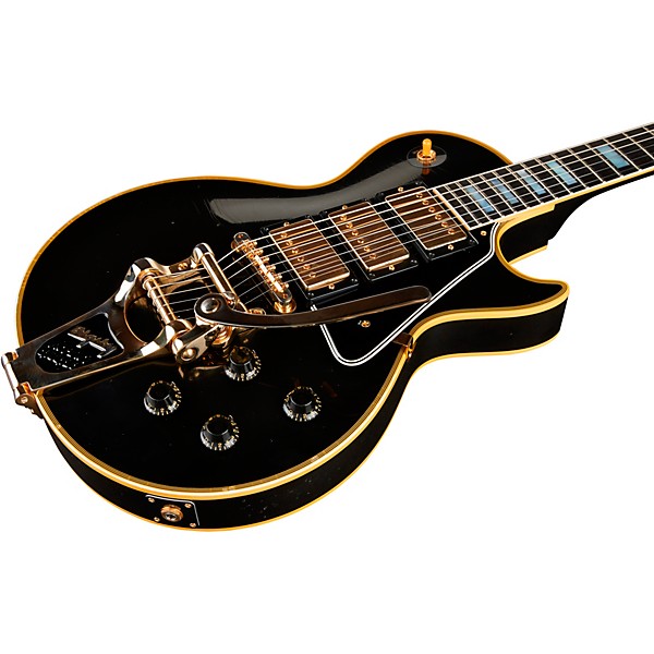 Gibson Custom Murphy Lab 1957 Les Paul Custom Reissue 3-Pickup Bigsby Light Aged Electric Guitar Ebony