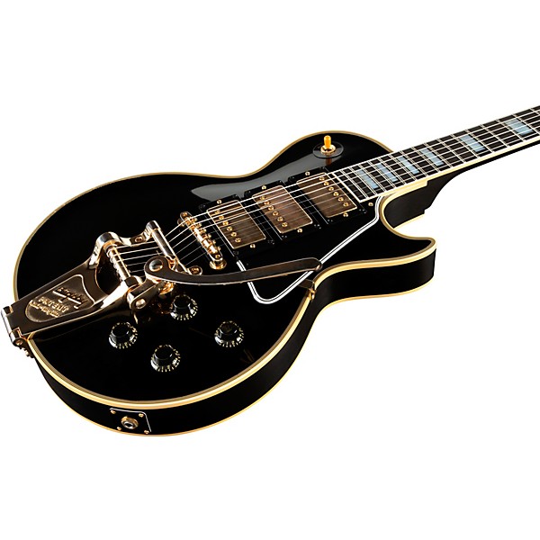 Gibson Custom Murphy Lab 1957 Les Paul Custom Reissue 3-Pickup Bigsby Light Aged Electric Guitar Ebony