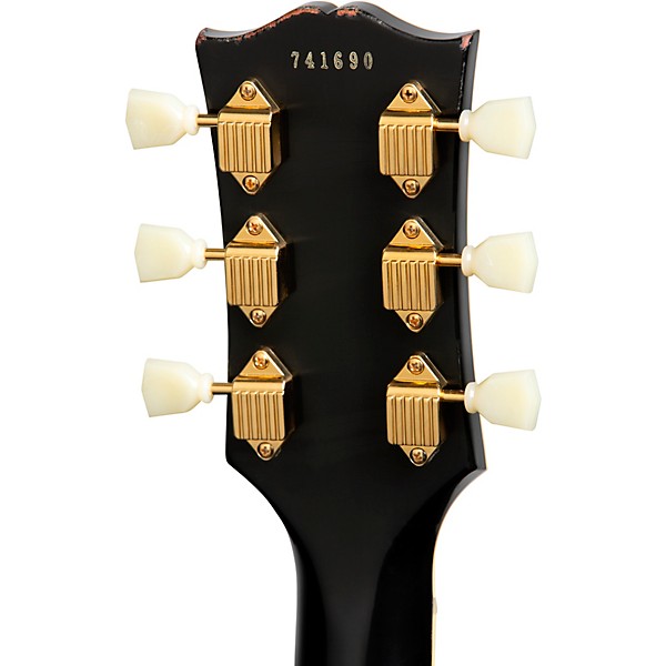 Gibson Custom Murphy Lab 1957 Les Paul Custom Reissue 3-Pickup Bigsby Light Aged Electric Guitar Ebony