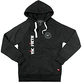 Vic Firth Zip Up Logo Hoodie Small Charcoal Vic Firth Zip Up Logo Hoodie Small Charcoal