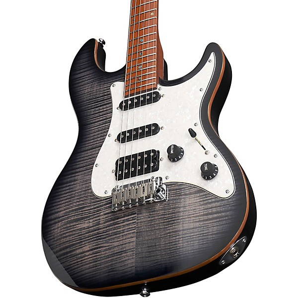 Sire Larry Carlton S7 Flame Maple Top Electric Guitar Transparent Black