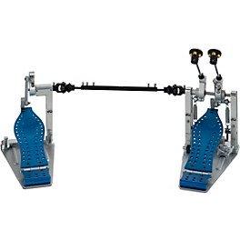 DW Colorboard Machined Direct Drive Double Bass Drum Pedal With Cobalt Footboard