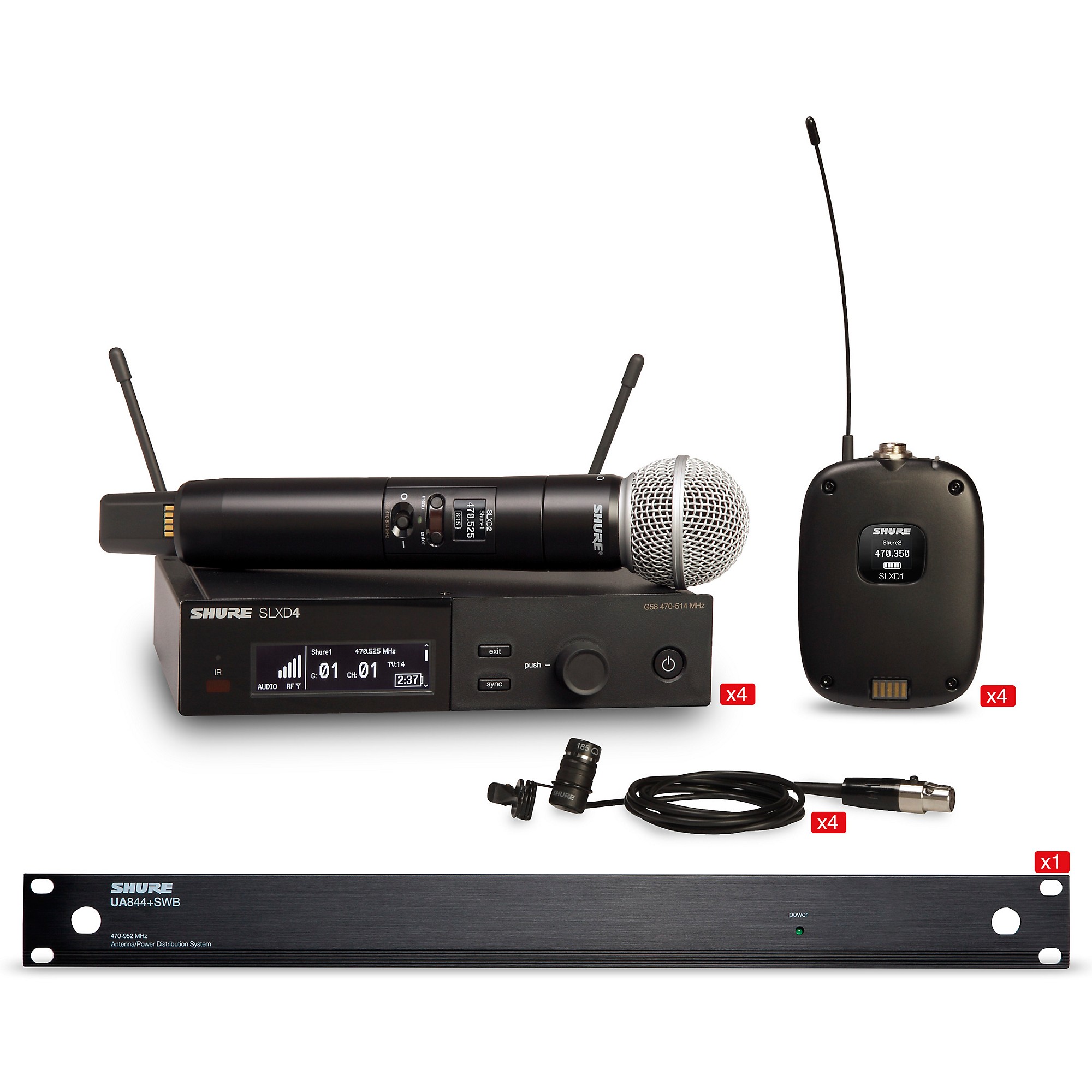 SHURE SLXD4 ets set bag付き　SLXD2マイク付き Shure SLX-D4 Combo System Wireless Bundle Band G58 | Guitar Center