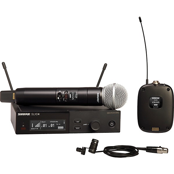 Shure SLX-D4 Combo System Wireless Bundle Band H55