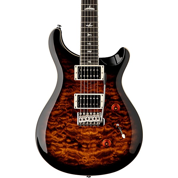 Open Box PRS SE Custom 24 Quilted Carved Top With Ebony Fingerboard Electric Guitar Level 2 Black Gold Sunburst 197881110130