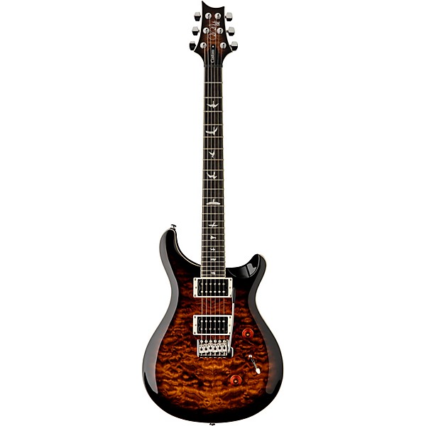 PRS SE Custom 24 Quilted Carved Top With Ebony Fingerboard Electric Guitar Black Gold Sunburst