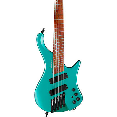 Ibanez Ehb1005sms 5-String Multi Short Scale Ergonomic Headless Bass Guitar Emerald Green Metallic Matte for sale