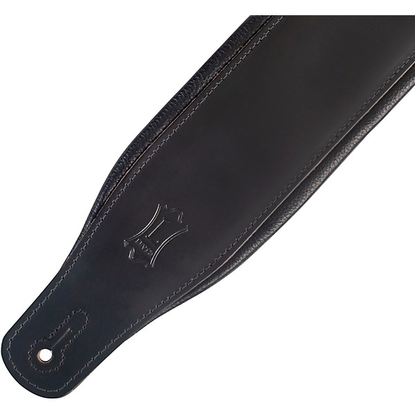 Levy's M26PD 3" Wide Top Grain Leather Guitar Strap Black