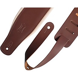 Levy's M26PD 3" Wide Top Grain Leather Guitar Strap Brown Cream