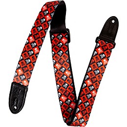 Levy's MPJR 1 1/2 inch Wide Kids Guitar Strap Black, Red and White