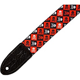 Levy's MPJR 1 1/2 inch Wide Kids Guitar Strap Black, Red and White