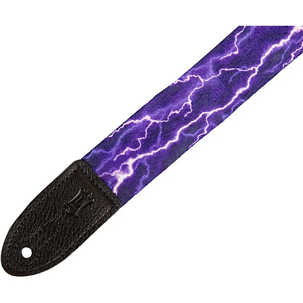Levy's MPJR 1 1/2 inch Wide Kids Guitar Strap Purple and Black