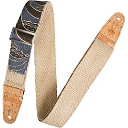 Levy's MH8P 2 inch Wide Hemp Guitar Strap Black and Blue Levy's MH8P 2 inch Wide Hemp Guitar Strap Black and Blue