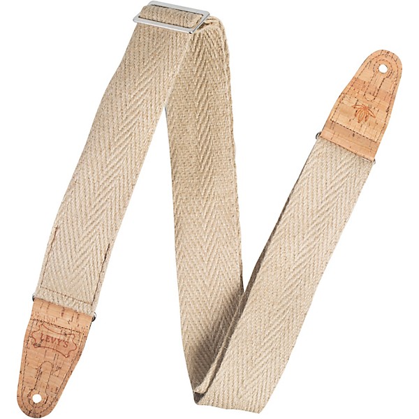 Levy's MH8P 2 inch Wide Hemp Guitar Strap Natural