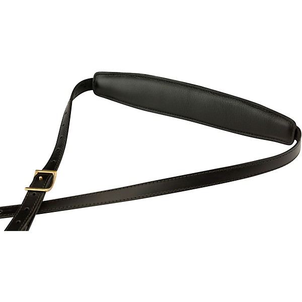 Fender Long Mustang Saddle Leather Guitar Strap Black 2.5 in.