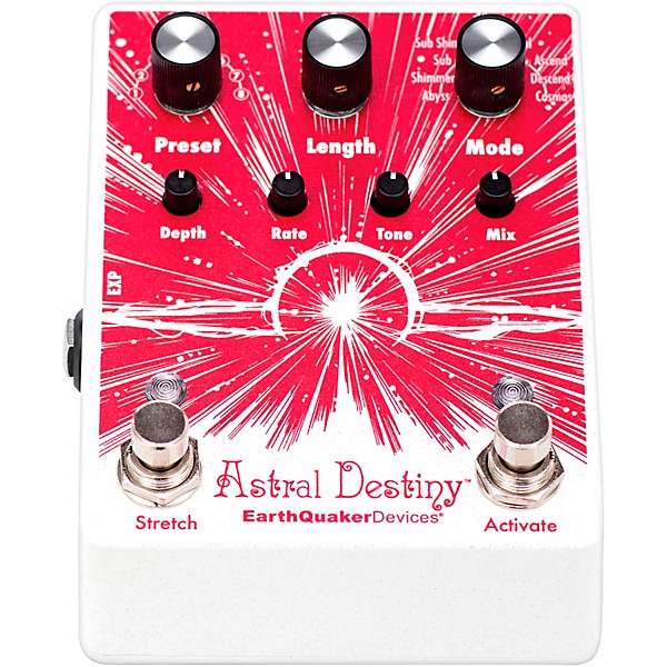 EarthQuaker Devices Astral Destiny Modulated Octave Reverb Effects Pedal Red