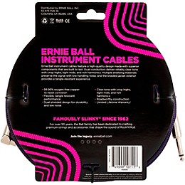 Ernie Ball Braided Straight to Angle Instrument Cable 2-Pack 20 ft. Neon Purple/Black