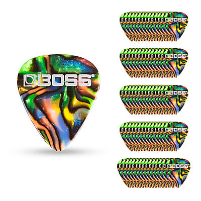 Boss Abalone Celluloid Guitar Pick Medium 72 Pack for sale
