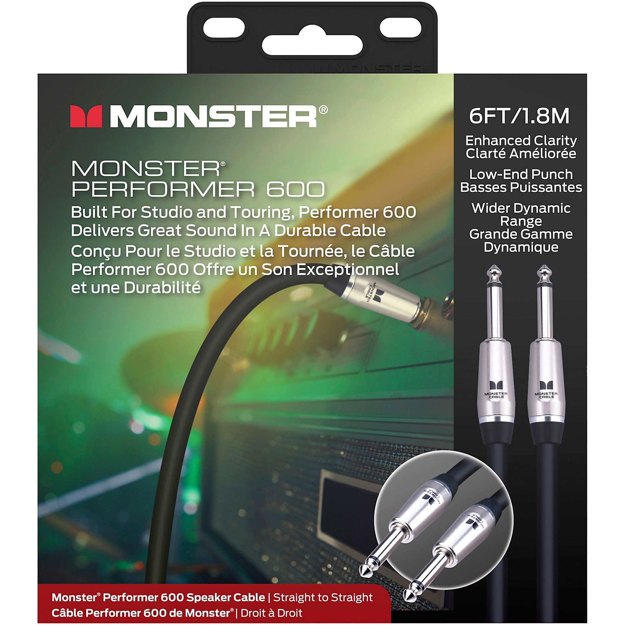 Monster Prolink Performer 600 Speaker Cable Straight 1/4 inch Plugs, 30 