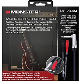 Monster Cable Prolink Performer 600 Combo Amp Speaker Cable 12 ft. Black