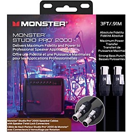 Monster Cable Prolink Studio Pro 2000 Speaker Cable with Speak-On Connectors 3 ft. Black