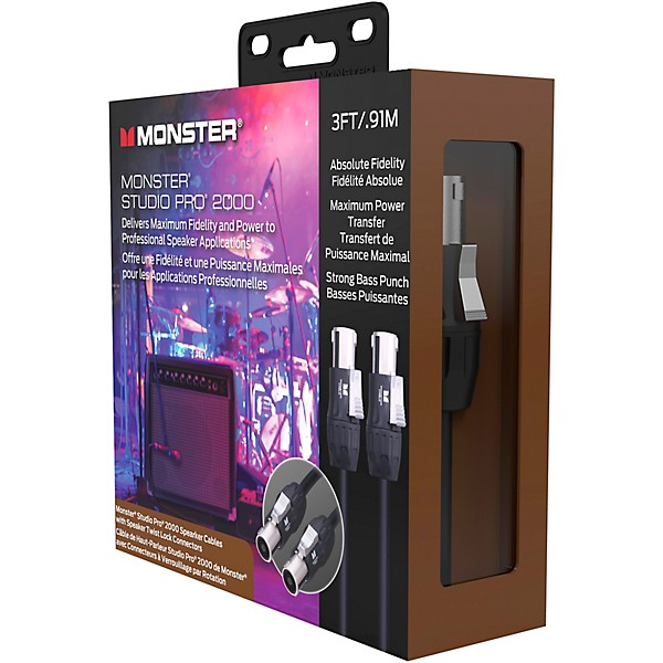 Monster Cable Prolink Studio Pro 2000 Speaker Cable with Speak-On Connectors 3 ft. Black