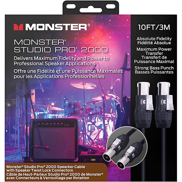 Monster Cable Prolink Studio Pro 2000 Speaker Cable with Speak-On Connectors 10 ft. Black