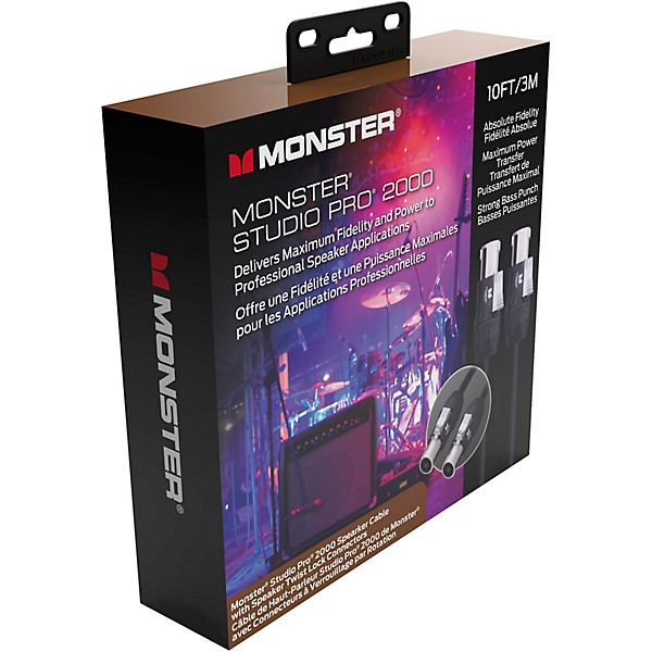 Monster Cable Prolink Studio Pro 2000 Speaker Cable with Speak-On Connectors 10 ft. Black