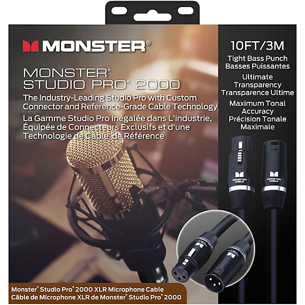 Monster Cable Prolink Studio Pro 2000 Microphone Cable 10 ft. Black