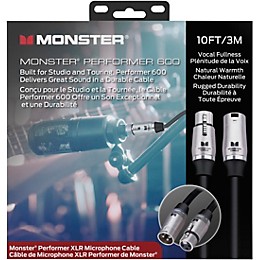 Monster Cable Prolink Performer 600 Microphone Cable 10 ft. Black