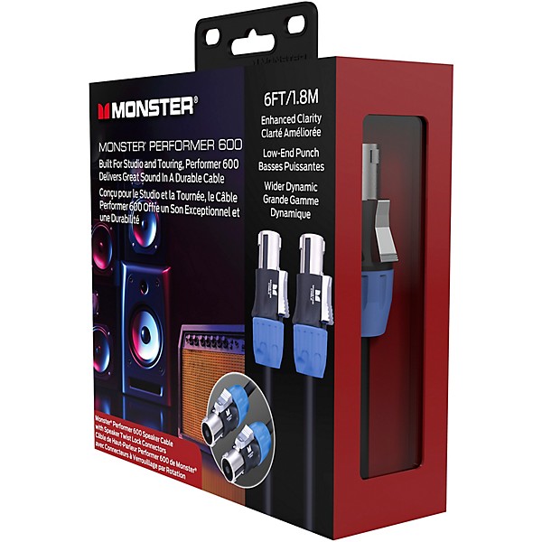 Monster Cable Prolink Performer 600 Speaker Cable with Speak-On Connectors 6 ft. Black