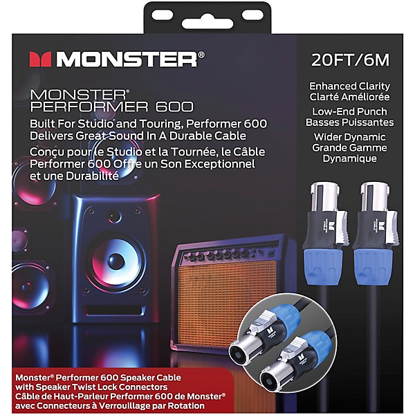 Monster Cable Prolink Performer 600 Speaker Cable with Speak-On Connectors 20 ft. Black