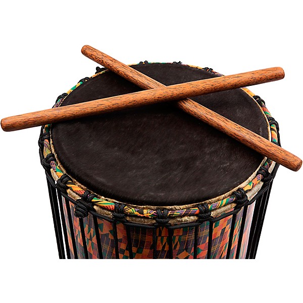 X8 Drums Kente Cloth Dundun with Sticks 12 in.