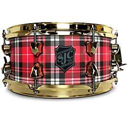 SJC Drums Plaid Maple Snare Drum With Brass Hardware 13 x 6 in. Red