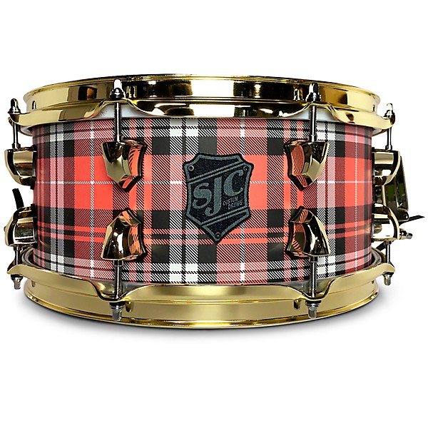 SJC Drums Plaid Maple Snare Drum With Brass Hardware 13 x 6 in. Orange